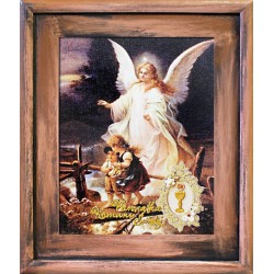  Obraz z Aniołem Stróżem 27x32 cm obraz olejny na płótnie w ramie