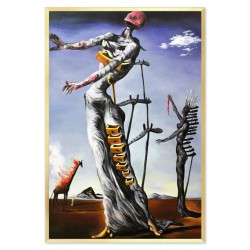  Obraz olejny ręcznie malowany Salvador Dali Płonąca żyrafa kopia