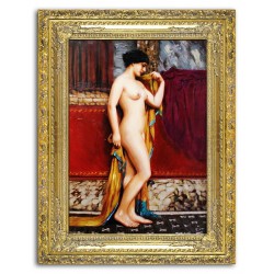  Obraz ręcznie malowany na płótnie 72x92cm akt kobiecy w złotej ramie