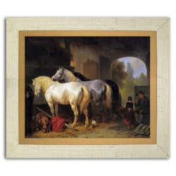  Obraz na płótnie 24x30cm białe konie