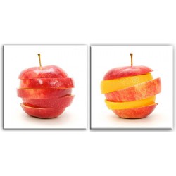  Obrazy na płótnie 30x30cm zestaw 2 szt. jabłko