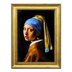  Obraz olejny ręcznie malowany na płótnie 75x105cm Jan Vermeer Dziewczyna z perłą kopia