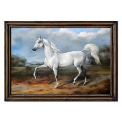  Obraz olejny ręcznie malowany 75x105cm Biały koń