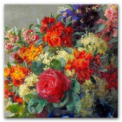  Obraz na płótnie 30x30cm bukiet kwiatów
