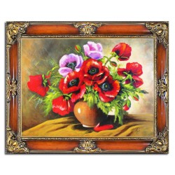  Obraz olejny ręcznie malowany Kwiaty 75x95cm