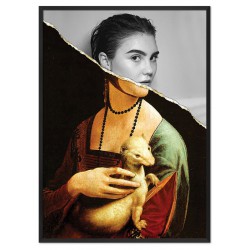  Obraz na płotnie 53x73cm Kobieta z gronostajem współcześnie