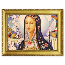  Obraz olejny ręcznie malowany z Matką Boską obraz w złotej ramie 64x86 cm