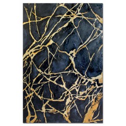  Obraz olejny ręcznie malowany na płótnie 60x90cm złota pajęczyna