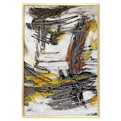  Obraz na płótnie do salonu żółta abstrakcja 63x93cm