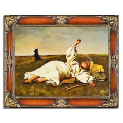  Obraz olejny ręcznie malowany na płótnie 95x75cm Józef Chełmoński Babie Lato kopia