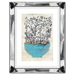  Obraz w lustrzanej ramie Niebieska donica 41x51cm