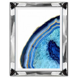  Obraz w lustrzanej ramie Niebieski Minerał 41x51cm