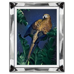  Obraz w lustrzanej ramie Papuga na gałęzi 41x51cm