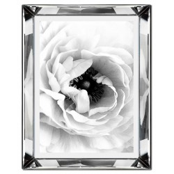  Obraz w lustrzanej ramie do salonu czarno-biały biała róża 41x51cm