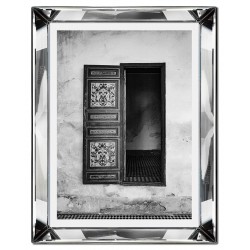  Obraz w lustrzanej ramie do salonu czarno-biały drzwi 41x51cm