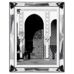  Obraz w lustrzanej ramie do salonu czarno-biały orientalna budowla 41x51cm