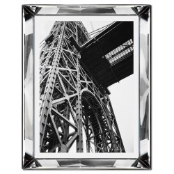  Obraz w lustrzanej ramie do salonu czarno-biały metalowy most 41x51cm
