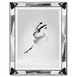  Obraz w lustrzanej ramie do salonu czarno-biały baletnica w tańcu 41x51cm