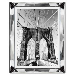  Obraz w lustrzanej ramie do salonu czarno-biały most 41x51cm