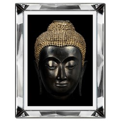  Obraz w lustrzanej ramie do salonu Ethno 41x51cm złoty Budda