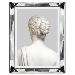  Obraz w lustrzanej ramie do salonu glamour grecki posąg 41x51cm