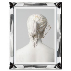  Obraz w lustrzanej ramie do salonu glamour posąg 41x51cm