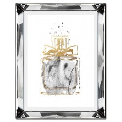  Obraz w lustrzanej ramie do salonu glamour złote perfumy 41x51cm