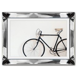  Obraz w lustrzanej ramie do salonu czarno-biały rower 31x41cm