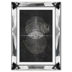  Obraz w lustrzanej ramie czarno-biały Koła 31x41cm