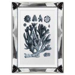 Obraz w lustrzanej ramie do salonu w stylu Hampton koralowiec 31x41cm