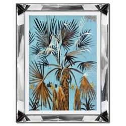  Obraz w lustrzanej ramie do salonu w stylu Hampton palma 41x51cm