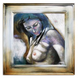  Obraz ręcznie malowany na płótnie 82x82cm akt kobiecy