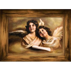  Obraz z Aniołkami w zadumie 76x96 obraz malowany na płótnie w ramie