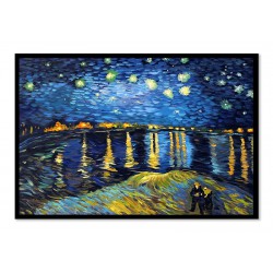  Obraz olejny ręcznie malowany Vincent van Gogh Gwiaździsta noc nad Rodanem kopia