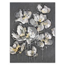  Obraz olejny ręcznie malowany 110x150cm Szare Kwiaty
