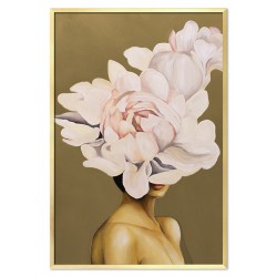  Obraz olejny ręcznie malowany na płótnie 63x93cm Kobieta w kwiatach na głowie