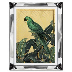  Obraz w lustrzanej ramie do salonu papuga w dżungli 41x51cm