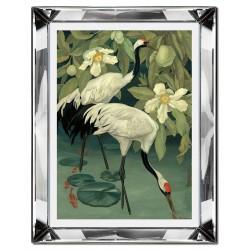 Obraz w lustrzanej ramie do salonu tropikalne ptaki 41x51cm