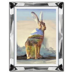  Obraz w lustrzanej ramie do salonu królik w górach 41x51cm