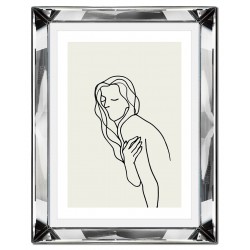  Obraz w lustrzanej ramie do salonu linearny naga kobieta 41x51cm