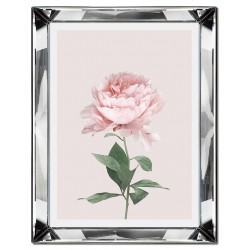  Obraz w lustrzanej ramie do salonu różowy kwiat glamour 41x51cm