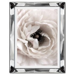  Obraz w lustrzanej ramie do salonu biały kwiat 41x51cm