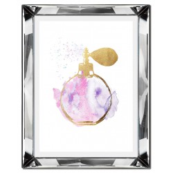  Obraz w lustrzanej ramie do salonu różowe perfumy glamour 41x51cm