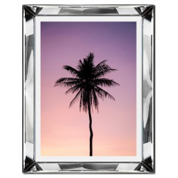 Obraz w lustrzanej ramie do salonu palma o zachodzie słońca 41x51cm
