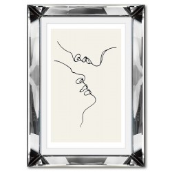  Obraz w lustrzanej ramie do salonu linearny pocałunek 31x41cm