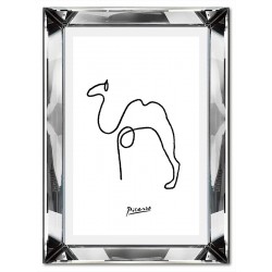  Obraz w lustrzanej ramie do salonu linearny Picasso wielbłąd jedna linia 31x41cm