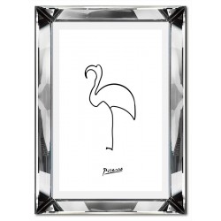  Obraz w lustrzanej ramie do salonu linearny Picasso pelikan jedna linia 31x41cm