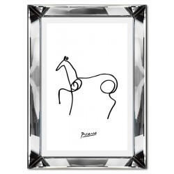  Obraz w lustrzanej ramie do salonu linearny Picasso koń jedna linia 31x41cm