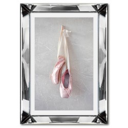  Obraz w lustrzanej ramie do salonu różowe balerinki baletnicy 31x41cm