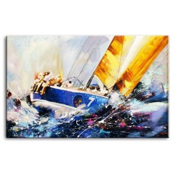  Obraz olejny ręcznie malowany statek na morzu 200x125cm